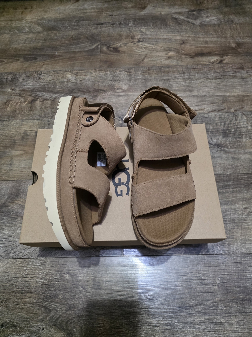 UGG Suede Double-Strap Sandals in Light Brown Women 11